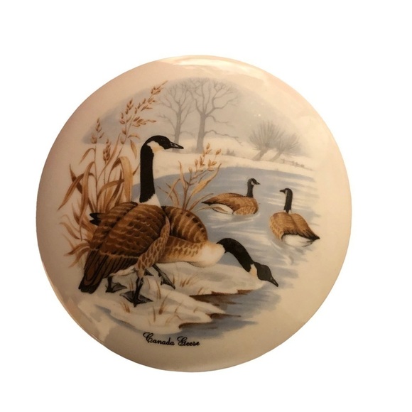 Vintage Canadian Geese Trinket Box - Picture 1 of 4